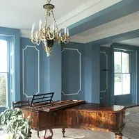 Panel mouldings and cornice