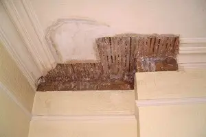water damaged cornice